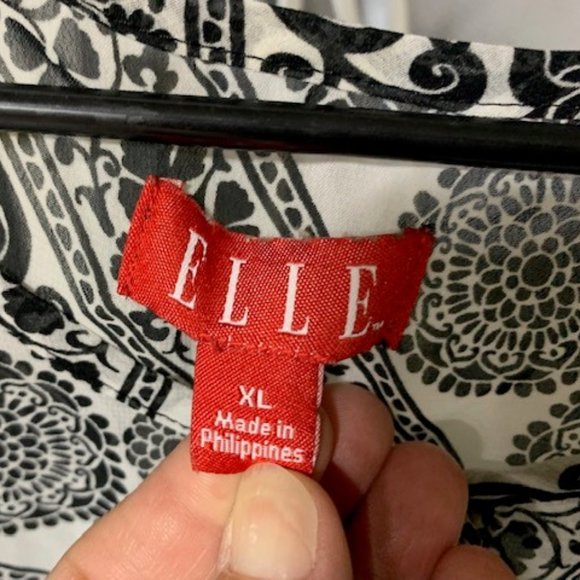 Elle Black and White See Through Blouse Size XL - Picture 2 of 2